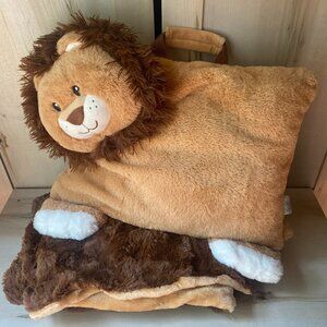 Wild for Style Lion 2 In 1 stuffed blanket pillow set kids plush safari soft